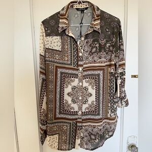 NWT, Lightweight button down tunic by Charlie, M